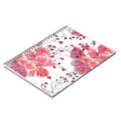 Carnet Fleurs rouges roses sur blanc.carnet (Côté gauche)