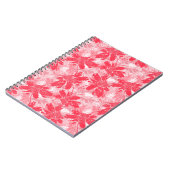 Carnet Fleurs rouges sur blanc. (Côté gauche)