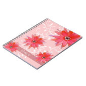 Carnet Fleurs rouges Whimsical Feuilles Tourbillonnant Aj (Côté gauche)