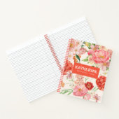 Carnet Fleurs sauvages aquarelle rose floral chic nom (Intérieur)