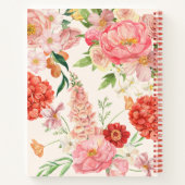 Carnet Fleurs sauvages aquarelle rose florale chic nom (Dos)