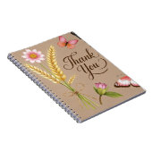 Carnet Fleurs sauvages bohémiens, papillons, tiges de blé (Côté Droit)