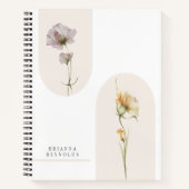 Carnet Fleurs sauvages Boho modernes simples sur blanc (Devant)