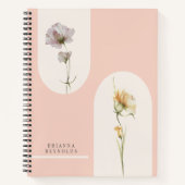 Carnet Fleurs sauvages Boho modernes simples sur Rose dou (Devant)