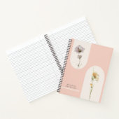 Carnet Fleurs sauvages Boho modernes simples sur Rose dou (Intérieur)