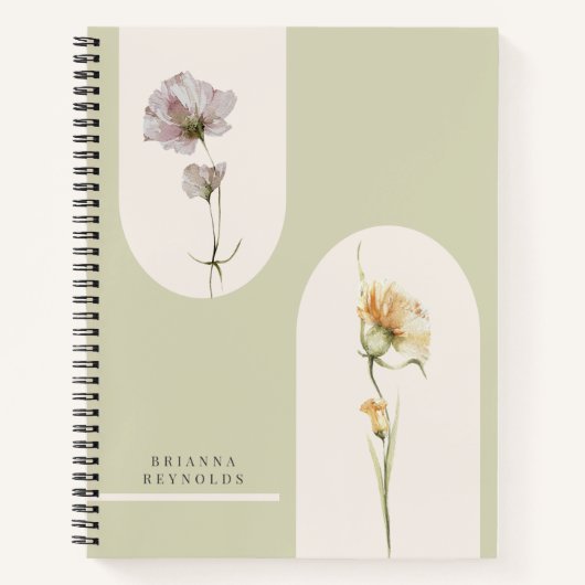 Carnet Fleurs sauvages Boho modernes simples sur Sage Gre (Devant)