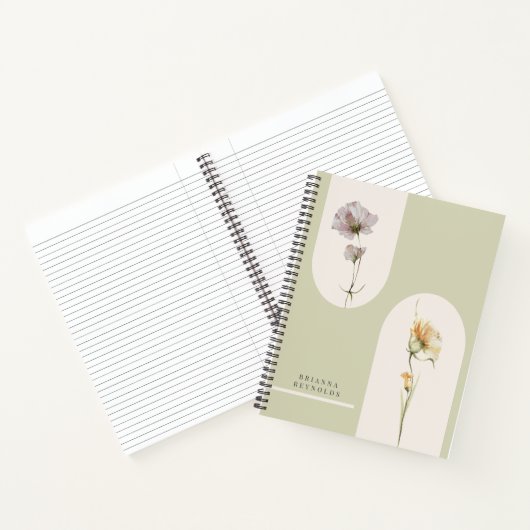 Carnet Fleurs sauvages Boho modernes simples sur Sage Gre (Intérieur)