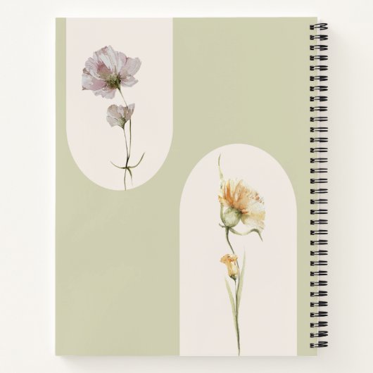 Carnet Fleurs sauvages Boho modernes simples sur Sage Gre (Dos)