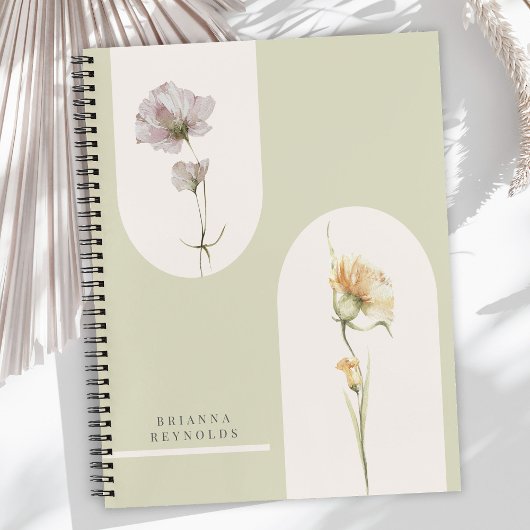 Carnet Fleurs sauvages Boho modernes simples sur Sage Gre