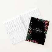 Carnet Fleurs sauvages Boho - Noir - Nom (Intérieur)