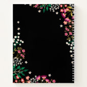 Carnet Fleurs sauvages Boho - Noir - Nom (Dos)