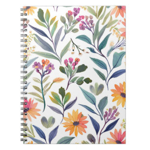 Carnet Fleurs sauvages colorées Aquarelle florale magni