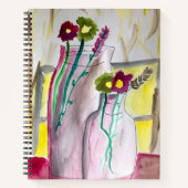 Carnet Fleurs sauvages dans le vase art abstrait (Devant)