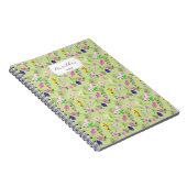 Carnet Fleurs sauvages d'aquarelle délicats sur vert (Côté Droit)