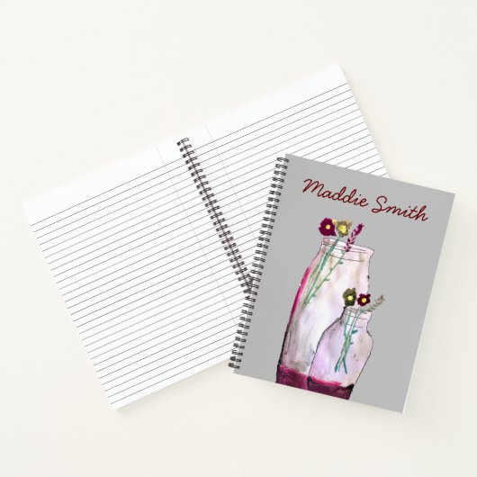 Carnet Fleurs sauvages d'aquarelle Whimsical en vase (Intérieur)