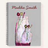 Carnet Fleurs sauvages d'aquarelle Whimsical en vase (Devant)