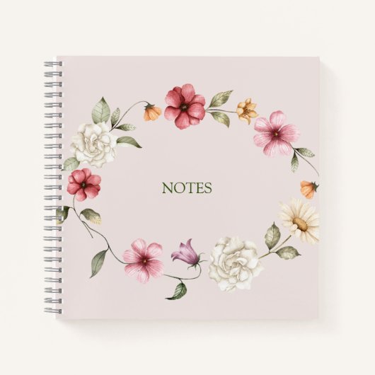 Carnet Fleurs sauvages de champ aquarelle, notes de monta (Devant)