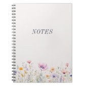 Carnet Fleurs sauvages de prairie à l'aquarelle Notes Min (Devant)