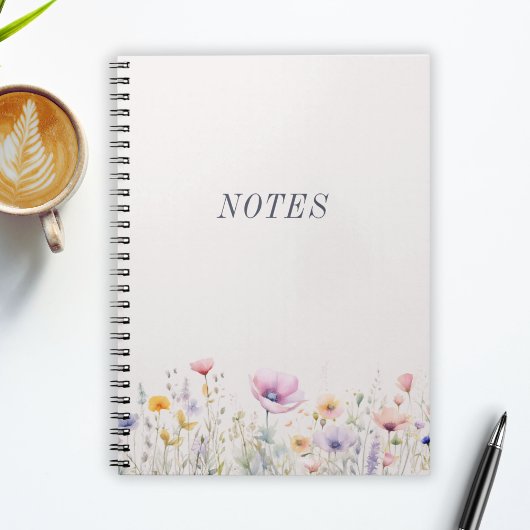 Carnet Fleurs sauvages de prairie à l'aquarelle Notes Min