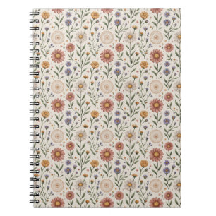 Carnet Fleurs sauvages dessinées à la main en patchwork s