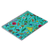 Carnet Fleurs sauvages et papillons de nuit sur turquoise (Côté gauche)