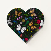 Carnet Fleurs sauvages et papillons sur le noir (Dos)