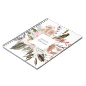 Carnet Fleurs sauvages floraux féminins rustiques avec no (Côté gauche)