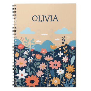 Carnet Fleurs sauvages mignonnes Botanique Personnalisé
