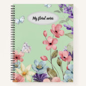 Carnet Fleurs sauvages & papillons personnalisés (Devant)