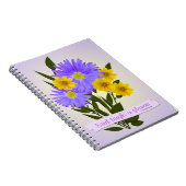 Carnet Fleurs sauvages pourpres et jaunes Personnalisés (Côté Droit)