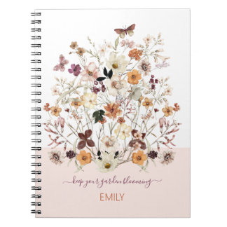 Carnet Fleurs sauvages pressés Nom personnalisé Botanique