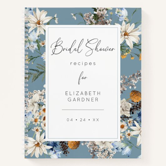 Carnet Fleurs sauvages rustiques Recettes de shower de ma (Devant)