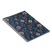 Carnet Fleurs sauvages simples brodées sur fond de denim (Côté Droit)