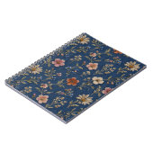 Carnet Fleurs sauvages simples brodées sur fond de denim (Côté gauche)