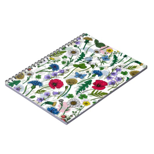 Carnet Fleurs sauvages sur blanc cassé (Côté gauche)