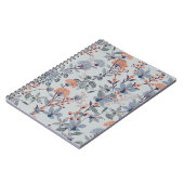 Carnet Fleurs sauvages sur bleu, motif botanique. (Côté gauche)