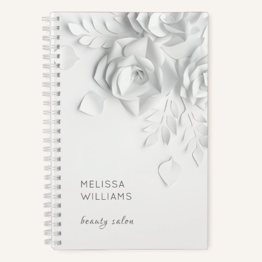 Carnet Fleurs simples blanches en 3D (Recto)
