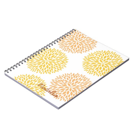 Carnet Fleurs simples de pêche jaunes (Côté gauche)