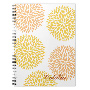 Carnet Fleurs simples de pêche jaunes