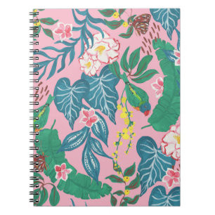 Carnet Fleurs tropicales Abstraites, motif de guache pein