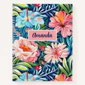 Carnet Fleurs tropicales botaniques d'été motif floral (Devant)