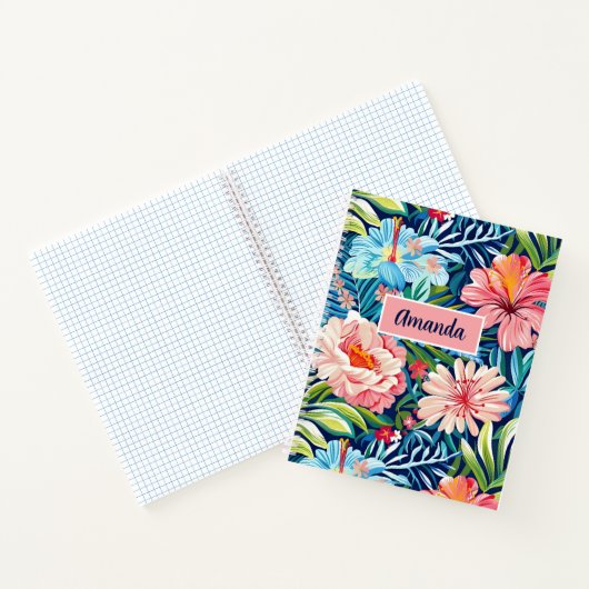 Carnet Fleurs tropicales botaniques d'été motif floral (Intérieur)