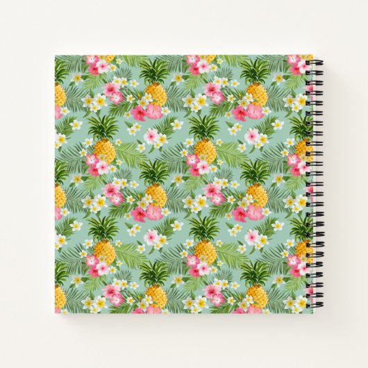 Carnet Fleurs tropicales et ananas (Dos)