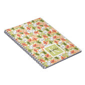 Carnet Fleurs tropicales et art linéaire Monogrammé (Côté Droit)