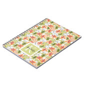 Carnet Fleurs tropicales et art linéaire Monogrammé (Côté gauche)