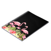 Carnet Fleurs tropicales et design de flamants roses (Côté gauche)