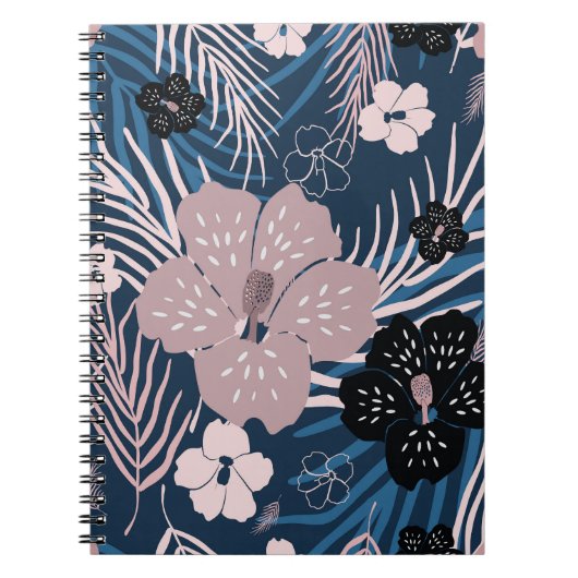 Carnet Fleurs tropicales Palm Texture Feuille (Devant)