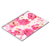 Carnet Fleurs tropicales rose et blanche (Côté gauche)