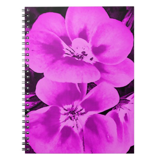 Carnet Fleurs tropicales rose vif (Devant)
