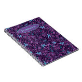 Carnet Fleurs tropicales sarcelles et violettes Personnal (Côté Droit)